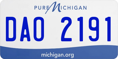 MI license plate DAO2191