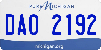 MI license plate DAO2192