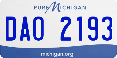 MI license plate DAO2193