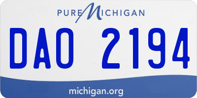 MI license plate DAO2194