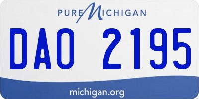 MI license plate DAO2195