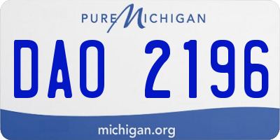 MI license plate DAO2196