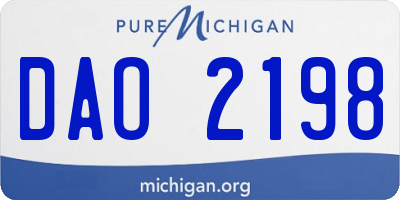 MI license plate DAO2198