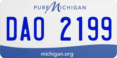 MI license plate DAO2199