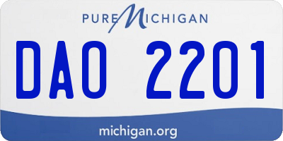 MI license plate DAO2201