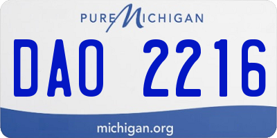 MI license plate DAO2216