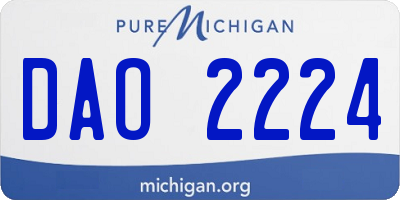 MI license plate DAO2224