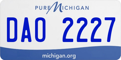 MI license plate DAO2227