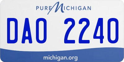 MI license plate DAO2240