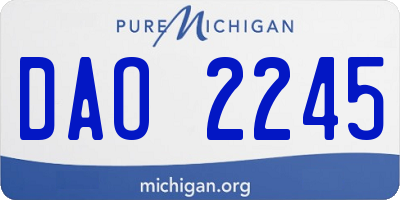 MI license plate DAO2245