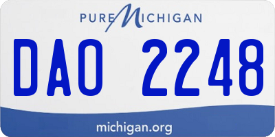 MI license plate DAO2248