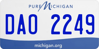 MI license plate DAO2249