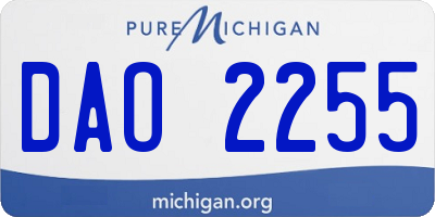 MI license plate DAO2255