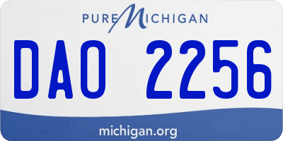 MI license plate DAO2256