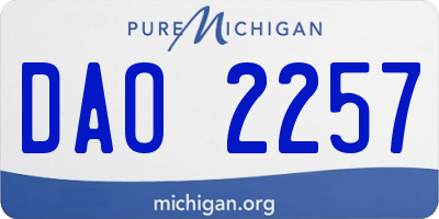 MI license plate DAO2257