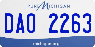 MI license plate DAO2263