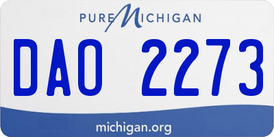 MI license plate DAO2273