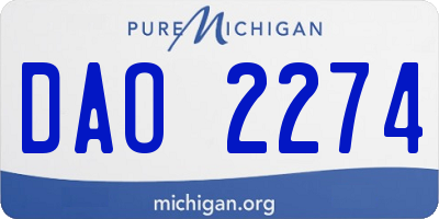 MI license plate DAO2274