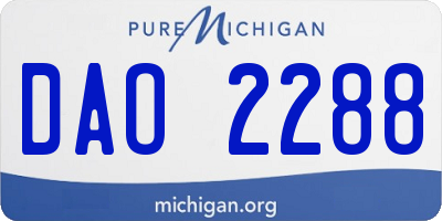 MI license plate DAO2288