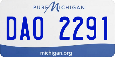 MI license plate DAO2291
