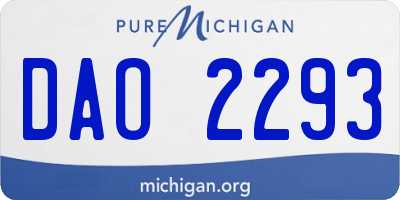 MI license plate DAO2293