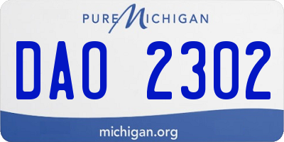 MI license plate DAO2302