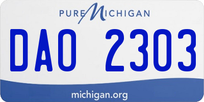 MI license plate DAO2303