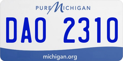 MI license plate DAO2310