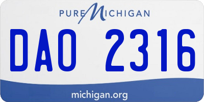 MI license plate DAO2316