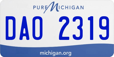 MI license plate DAO2319