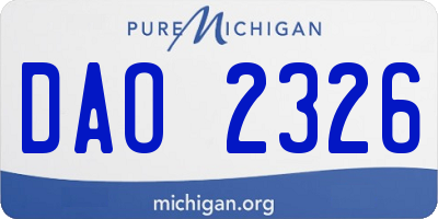 MI license plate DAO2326