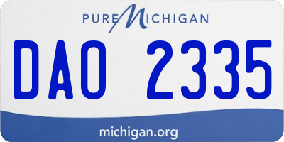 MI license plate DAO2335