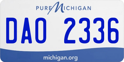 MI license plate DAO2336