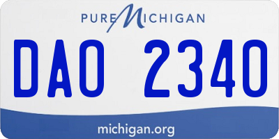MI license plate DAO2340