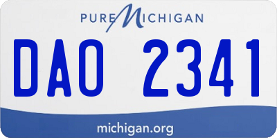 MI license plate DAO2341