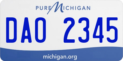 MI license plate DAO2345