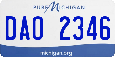 MI license plate DAO2346