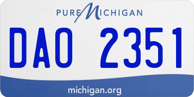 MI license plate DAO2351