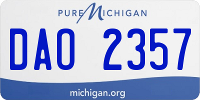 MI license plate DAO2357