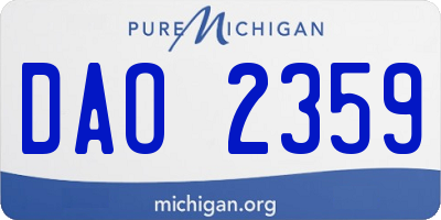 MI license plate DAO2359