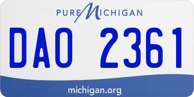 MI license plate DAO2361