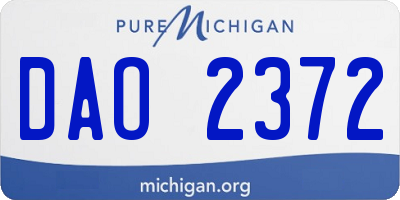 MI license plate DAO2372