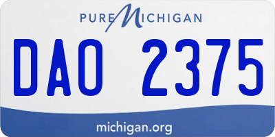 MI license plate DAO2375