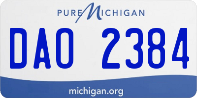MI license plate DAO2384