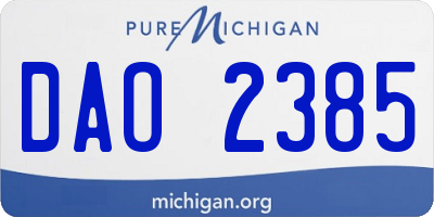 MI license plate DAO2385
