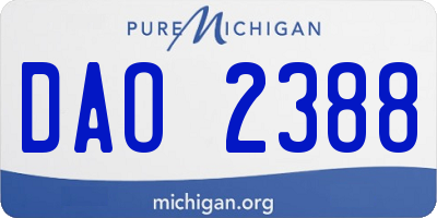 MI license plate DAO2388