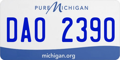 MI license plate DAO2390