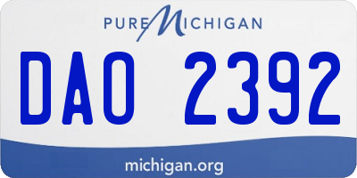 MI license plate DAO2392