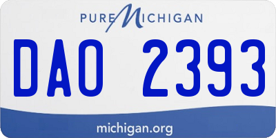MI license plate DAO2393