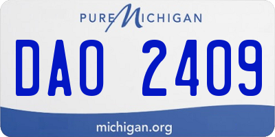 MI license plate DAO2409
